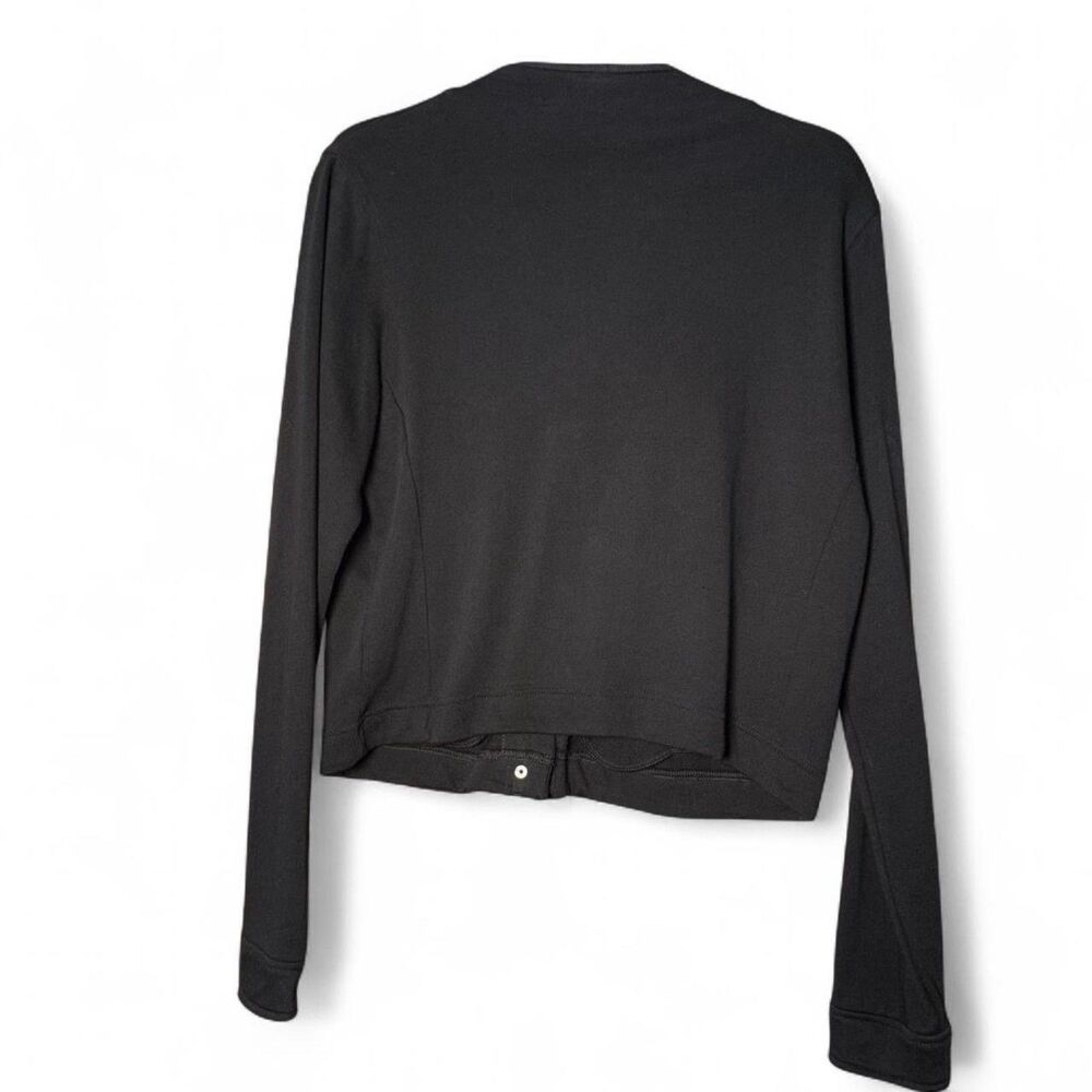 GAP 2011 Cropped Zip Cardigan Sweatshirt Hybrid Black Slouchy Size Large - Picture 7 of 10